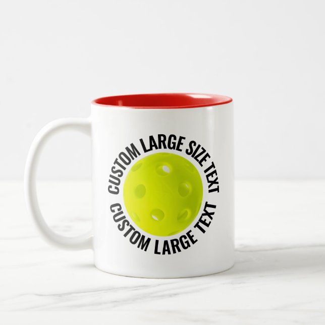 Pickleball & Stor text RÖD 11oz Anpassad Två-Tonad Mugg (Vänster)