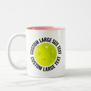 Pickleball & Stor text ROSA 330ml Anpassad Två-Tonad Mugg