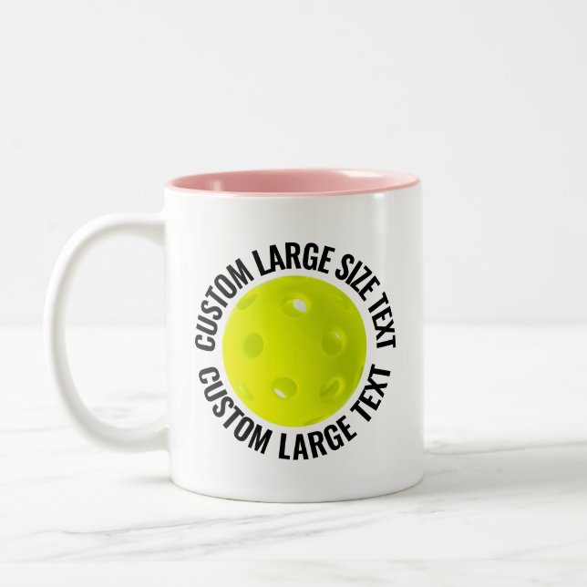 Pickleball & Stor text ROSA 330ml Anpassad Två-Tonad Mugg (Vänster)