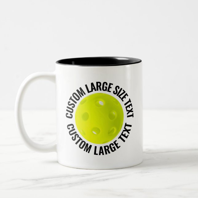 Pickleball & Stor Text SVART 325g Custom Två-Tonad Mugg (Vänster)