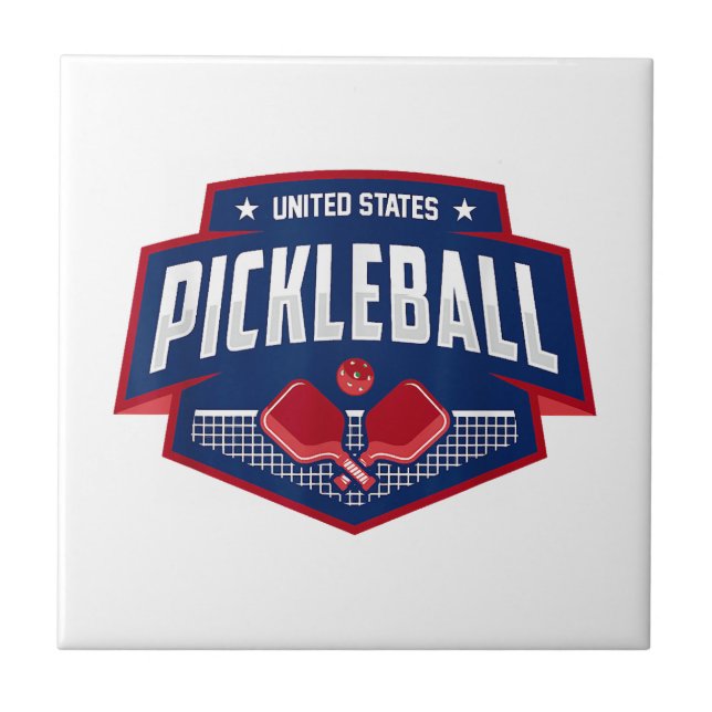 Pickleball Stötta laget Pickleball Spelare USA  Kakelplatta (Framsidan)