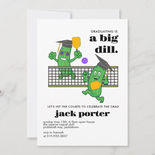 Pickleball Studentfest Pickle Boll Open House Inbjudningar (Framsida)