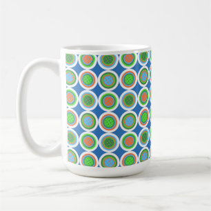 Pickleball Summer Polka Dot Orange Grönt Blue Boll Kaffemugg