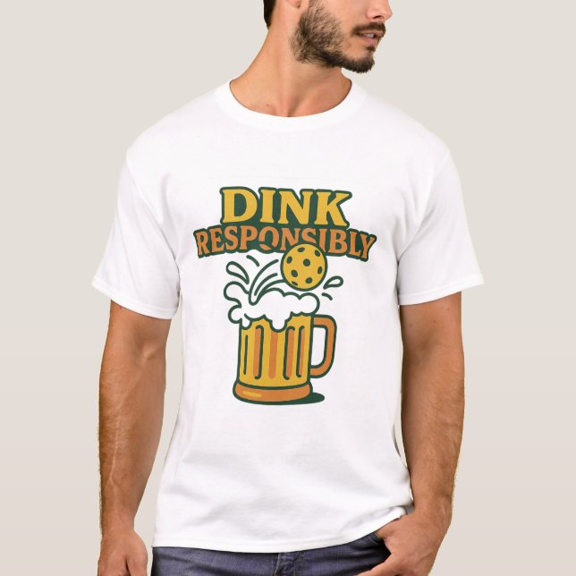 Pickleball T-Shirt - "Dink Responsible"-citat (Framsida)