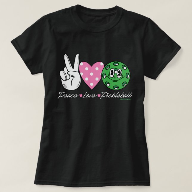 Pickleball T-Shirt för Kvinnor Fred Kärlek Pickleb (Design framsida)