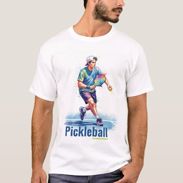 Pickleball T-shirt med teckning (Framsida)