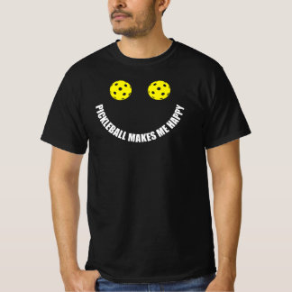 Pickleball T-shirt: PICKLEBALL MAKES ME LYCKLIG T Shirt