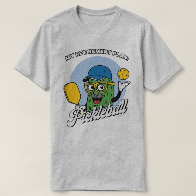 Pickleball T-Shirts för män pensionsplan (Design framsida)