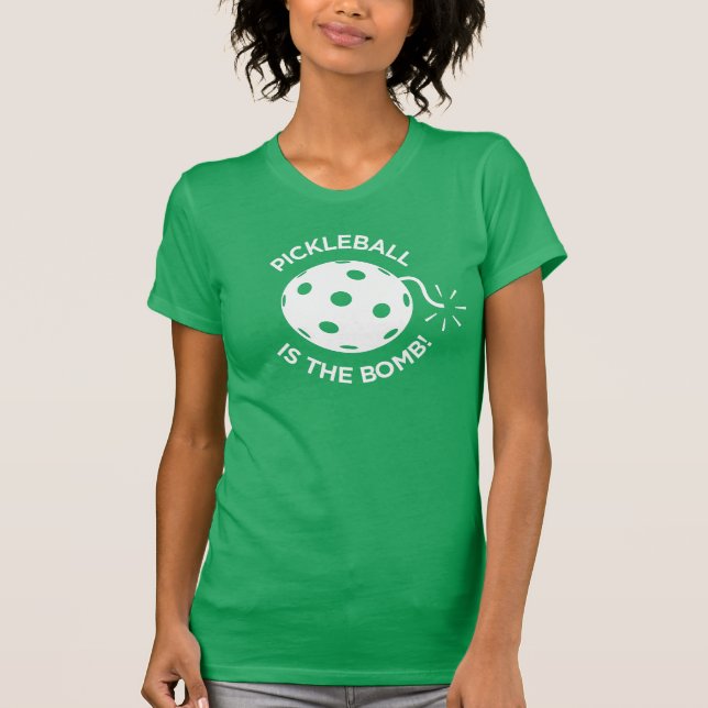 Pickleball T-tröja: "Är Pickleball bombardera! ", Tee Shirt (Framsida)