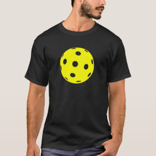 Pickleball T-tröja: Gul boll på svarten (manar) T-shirt