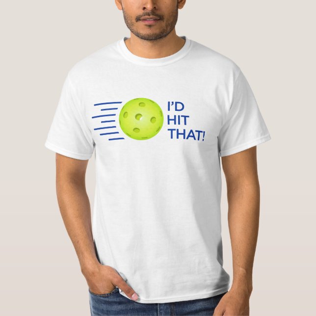 Pickleball T-tröja: "Skulle jag slått att!", (Vit) T Shirt (Framsida)