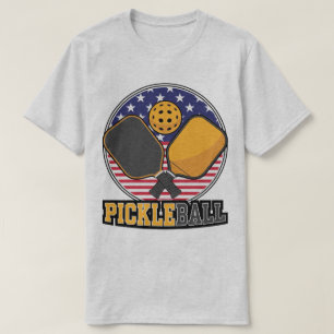 Pickleball T-tröjor för män Patriotisk Pickleball T Shirt