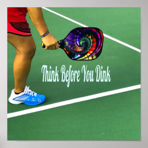Pickleball Tänka innan du dricker Poster