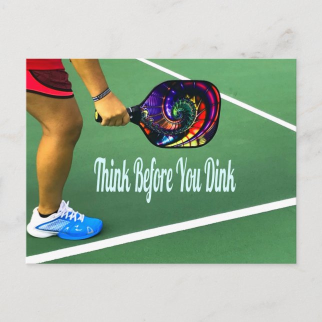 Pickleball Tänka innan du dricker Vykort (Framsida)