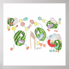 Pickleball Team crazy cartoon group Poster