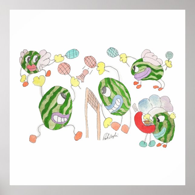 Pickleball Team crazy cartoon group Poster (Framsidan)