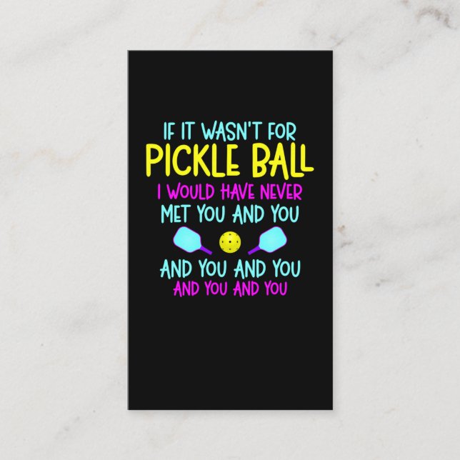 Pickleball Team Quote Pickleball Player Visitkort (Framsida)
