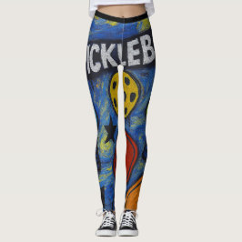 Pickleball Tecknad Burst Starry Stil Leggings