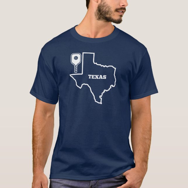 Pickleball Texas Map T Shirt (Framsida)