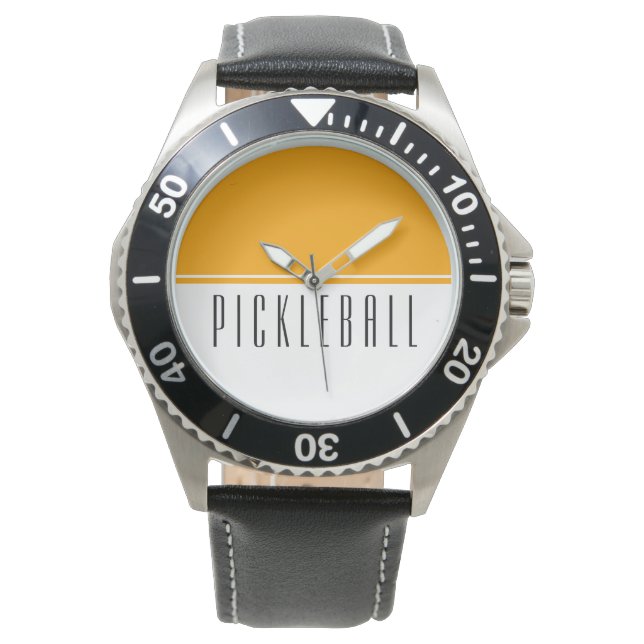 PICKLEBALL-text för block Färg med gyllene Gulter Armbandsur (Framsida)