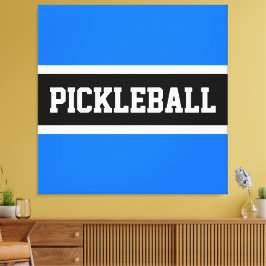 PICKLEBALL-text för ljusblå svart Rand Canvastryck