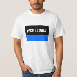Pickleball-text för ljusblå svart Rand T Shirt