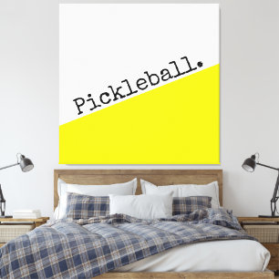 PICKLEBALL-text Ljus Gult Vit Färg-block Canvastryck