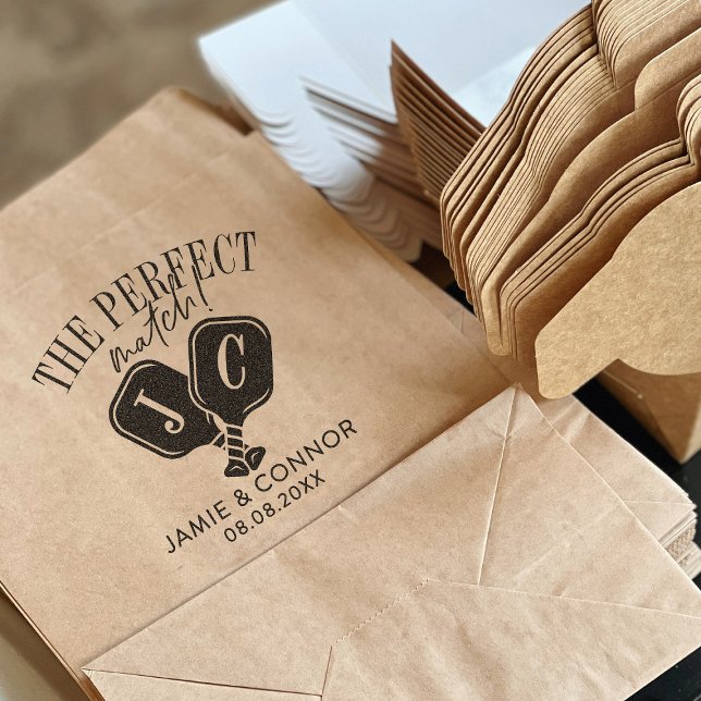 Pickleball The Perfect Match Wedding Save the Date Stämpel (Skapare uppladdad)