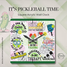 Pickleball Time Square Väggklocka