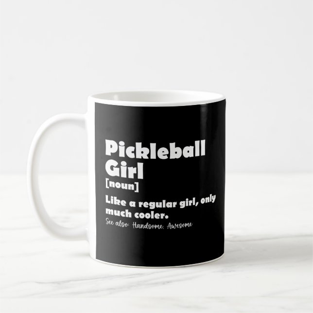 Pickleball Tjej Rolig Definition Pickle Ball Kaffemugg (Vänster)