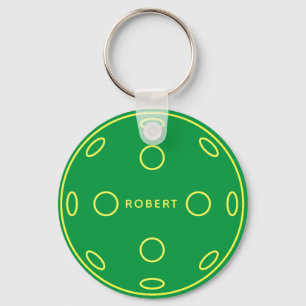 Pickleball-token för personlig Namn Grönt Nyckelring