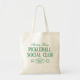 Pickleball Tote Bag i Grönt och vitt Tygkasse