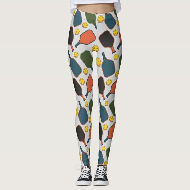 Pickleball Tournament Paddle Boll Court Leggings (Framsida)