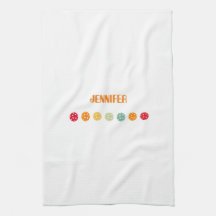Pickleball Towel med enkel Personlig, vit Orange