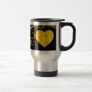 Pickleball travel mug med gul Pickleball hjärta Resemugg