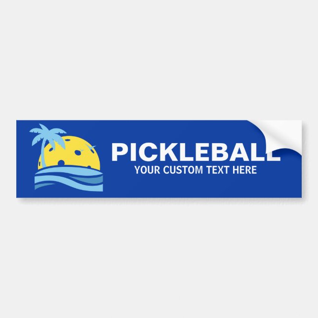 Pickleball Tropical Handflatan Träd Sol Din Anpass Bildekal (Framsidan)