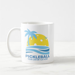 Pickleball Tropical Handflatan Träd Sol Din Anpass Kaffemugg