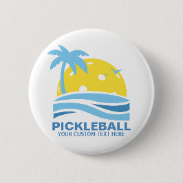 Pickleball Tropical Handflatan Träd Sol Din Anpass Knapp