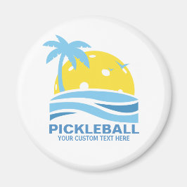 Pickleball Tropical Handflatan Träd Sol Din Anpass Magnet