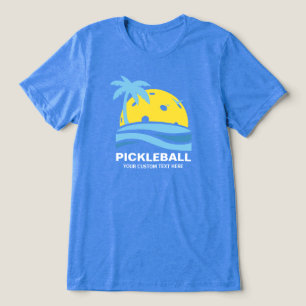 Pickleball Tropical Handflatan Träd Sol Din Anpass T Shirt