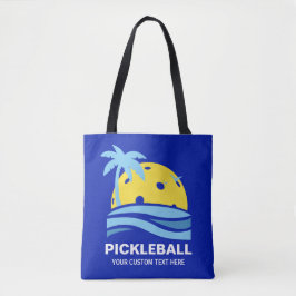 Pickleball Tropical Handflatan Träd Sol Din Anpass Tygkasse