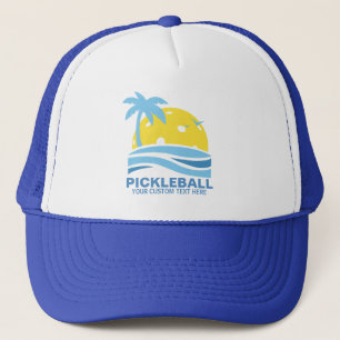 Pickleball tropisk palmträdsol din beställnings- keps