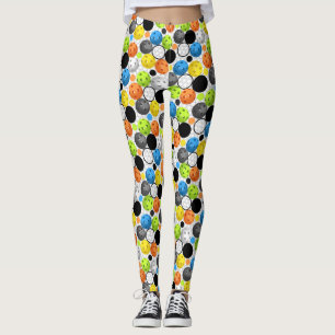 Pickleball tryck, mång- färg leggings