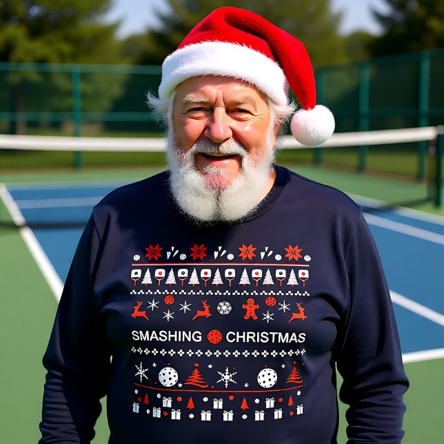 🎅 🎄 Pickleball 🎄 Ugly jul Sweater stil T Shirt (🎅🎄 Pickleball🎄 Ugly Christmas Sweater style)