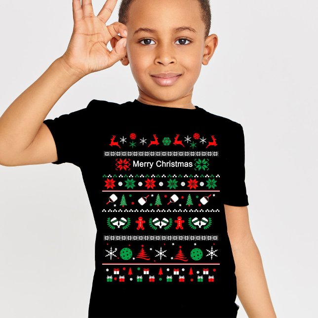 🎅 Pickleball 🎄 Ugly jul Sweater stil T Shirt (Skapare uppladdad)