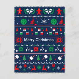 Pickleball 🎄 Ugly Sweater jul, anpassningsbar tex Vykort