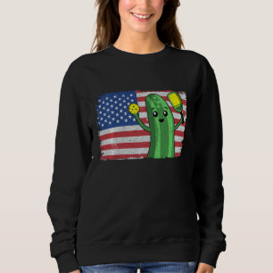Pickleball US American Flagga Pickle med Paddle Pi T Shirt