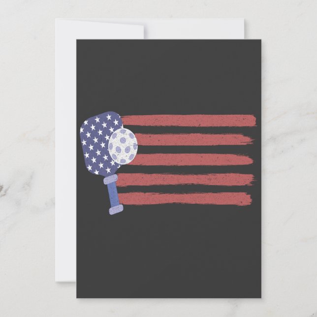 Pickleball US Flagga American Patriotic Pickleball Julkort (Framsida)