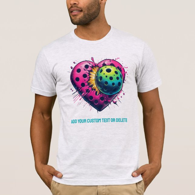 Pickleball Valentine Gift Pickleballer Couple T Shirt (Framsida)