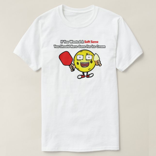 Pickleball Vanilla Soft  Gult Boll Funny T Shirt (Design framsida)